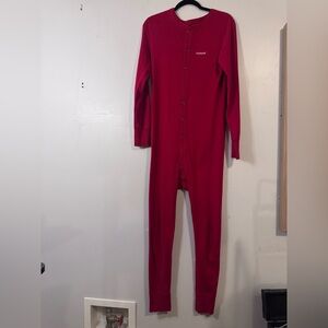 Carhartt Red Thermal Union Suit – Button Front One-Piece Base Layer